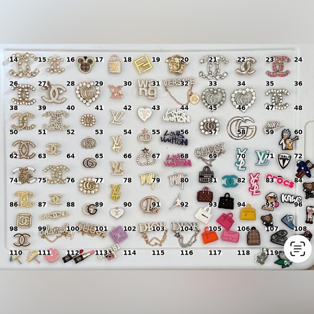 CROCS Charms Silver and Gold Brooch Collection